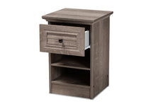 Load image into Gallery viewer, Baxton Studio Dara Traditional Transitional Grey Brown Oak Finished 1-Drawer Wood Nightstand