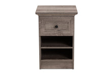 Load image into Gallery viewer, Baxton Studio Dara Traditional Transitional Grey Brown Oak Finished 1-Drawer Wood Nightstand
