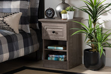 Load image into Gallery viewer, Baxton Studio Dara Traditional Transitional Grey Brown Oak Finished 1-Drawer Wood Nightstand