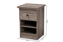 Load image into Gallery viewer, Baxton Studio Dara Traditional Transitional Grey Brown Oak Finished 1-Drawer Wood Nightstand