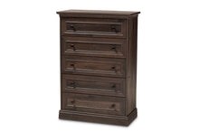 Load image into Gallery viewer, Baxton Studio Nolan Traditional Transitional Hazel Walnut Brown Finished 5-Drawer Wood Chest