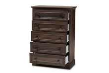 Load image into Gallery viewer, Baxton Studio Nolan Traditional Transitional Hazel Walnut Brown Finished 5-Drawer Wood Chest