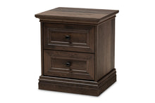 Load image into Gallery viewer, Baxton Studio Nolan Traditional Transitional Hazel Walnut Brown Finished 2-Drawer Wood Nightstand