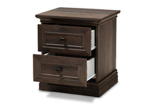 Load image into Gallery viewer, Baxton Studio Nolan Traditional Transitional Hazel Walnut Brown Finished 2-Drawer Wood Nightstand