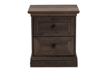 Load image into Gallery viewer, Baxton Studio Nolan Traditional Transitional Hazel Walnut Brown Finished 2-Drawer Wood Nightstand