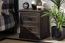 Load image into Gallery viewer, Baxton Studio Nolan Traditional Transitional Hazel Walnut Brown Finished 2-Drawer Wood Nightstand