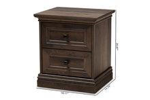 Load image into Gallery viewer, Baxton Studio Nolan Traditional Transitional Hazel Walnut Brown Finished 2-Drawer Wood Nightstand