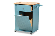 Load image into Gallery viewer, Baxton Studio Liona Modern and Contemporary Sky Blue Finished Wood Kitchen Storage Cart