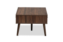 Load image into Gallery viewer, Baxton Studio Merlin Mid-Century Modern Two-Tone Walnut and White Finished 2-Drawer Wood Coffee Table