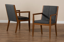 Load image into Gallery viewer, Baxton Studio Theresa Dark Grey and Walnut Effect 2-Piece Chair Set