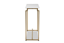 Load image into Gallery viewer, Baxton Studio Renzo Modern and Contemporary Brushed Gold Finished Metal Console Table with Faux Marble Tabletop