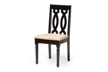 Load image into Gallery viewer, Baxton Studio Callie Modern and Contemporary Sand Fabric Upholstered and Dark Brown Finished Wood 7-Piece Dining Set