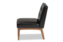 Load image into Gallery viewer, Baxton Studio Arvid Mid-Century Modern Dark Brown Faux Leather Upholstered Wood Dining Chair