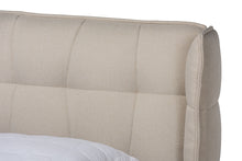 Load image into Gallery viewer, Baxton Studio Gretchen Modern and Contemporary Light Beige Fabric Upholstered and Walnut Brown Finished Wood King Size Platform Wingback Bed