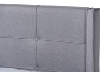 Load image into Gallery viewer, Baxton Studio Edmond Modern and Contemporary Grey Fabric Upholstered and Ash Walnut Brown Finished Wood King Size Platform Bed
