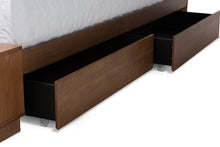 Load image into Gallery viewer, Baxton Studio Arthur Modern Rustic Ash Walnut Brown Finished Wood Queen Size Platform Bed with Built-In Shelves