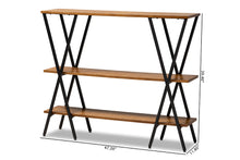 Load image into Gallery viewer, Baxton Studio Norton Rustic and Industrial Walnut Brown Finished Wood and Black Finished Metal Console Table