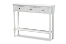 Load image into Gallery viewer, Baxton Studio Calvin Classic and Traditional French Farmhouse White Finished Wood 3-Drawer Entryway Console Table