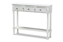 Load image into Gallery viewer, Baxton Studio Calvin Classic and Traditional French Farmhouse White Finished Wood 3-Drawer Entryway Console Table