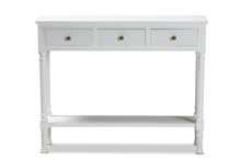 Load image into Gallery viewer, Baxton Studio Calvin Classic and Traditional French Farmhouse White Finished Wood 3-Drawer Entryway Console Table