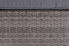 Load image into Gallery viewer, Baxton Studio Pamela Modern and Contemporary Grey Polyester Upholstered and Brown Finished 4-Piece Woven Rattan Outdoor Patio Set