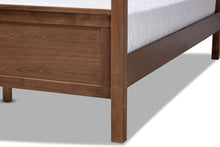 Load image into Gallery viewer, Baxton Studio Natasha Modern and Contemporary Grey Fabric Upholstered and Walnut Brown Finished Wood Queen Size Platform Canopy Bed