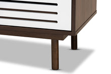 Load image into Gallery viewer, Baxton Studio Meike Mid-Century Modern Two-Tone Walnut Brown and White Finished Wood 3-Drawer Nightstand