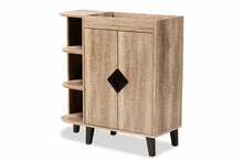 Load image into Gallery viewer, Baxton Studio Wales Modern and Contemporary Rustic Oak Finished Wood 2-Door Shoe Storage Cabinet with Open Shelves