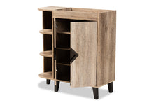 Load image into Gallery viewer, Baxton Studio Wales Modern and Contemporary Rustic Oak Finished Wood 2-Door Shoe Storage Cabinet with Open Shelves