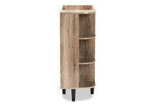 Load image into Gallery viewer, Baxton Studio Wales Modern and Contemporary Rustic Oak Finished Wood 2-Door Shoe Storage Cabinet with Open Shelves