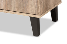 Load image into Gallery viewer, Baxton Studio Wales Modern and Contemporary Rustic Oak Finished Wood 2-Door Shoe Storage Cabinet with Open Shelves