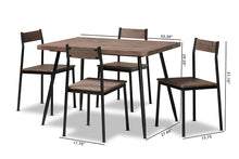 Load image into Gallery viewer, Baxton Studio Mave Modern and Contemporary Walnut Finished Wood and Black Metal 5-Piece Dining Set