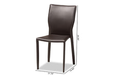 Load image into Gallery viewer, Baxton Studio Heidi Modern and Contemporary Dark Brown Faux Leather Upholstered 4-Piece Dining Chair Set