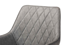 Load image into Gallery viewer, Baxton Studio Astrid Mid-Century Contemporary Grey Faux Leather Upholstered and Black Metal 4-Piece Dining Chair Set