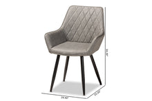 Load image into Gallery viewer, Baxton Studio Astrid Mid-Century Contemporary Grey Faux Leather Upholstered and Black Metal 4-Piece Dining Chair Set