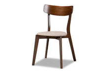 Load image into Gallery viewer, Baxton Studio Iora Mid-Century Modern Transitional Light Beige Fabric Upholstered and Walnut Brown Finished Wood 4-Piece Dining Chair Set