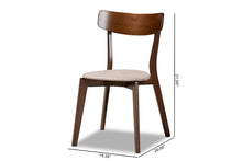 Load image into Gallery viewer, Baxton Studio Iora Mid-Century Modern Transitional Light Beige Fabric Upholstered and Walnut Brown Finished Wood 4-Piece Dining Chair Set
