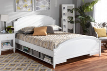 Load image into Gallery viewer, Baxton Studio Elise Classic and Traditional Transitional White Finished Wood Queen Size Storage Platform Bed