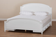 Load image into Gallery viewer, Baxton Studio Elise Classic and Traditional Transitional White Finished Wood Queen Size Storage Platform Bed