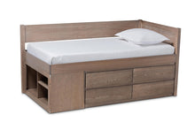 Load image into Gallery viewer, Baxton Studio Levon Modern and Contemporary Antique Oak Finished Wood 4-Drawer Twin Size Storage Bed