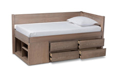 Load image into Gallery viewer, Baxton Studio Levon Modern and Contemporary Antique Oak Finished Wood 4-Drawer Twin Size Storage Bed