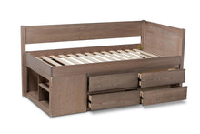 Load image into Gallery viewer, Baxton Studio Levon Modern and Contemporary Antique Oak Finished Wood 4-Drawer Twin Size Storage Bed