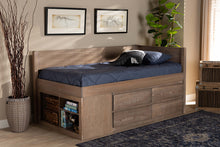 Load image into Gallery viewer, Baxton Studio Levon Modern and Contemporary Antique Oak Finished Wood 4-Drawer Twin Size Storage Bed