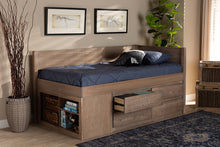 Load image into Gallery viewer, Baxton Studio Levon Modern and Contemporary Antique Oak Finished Wood 4-Drawer Twin Size Storage Bed