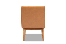 Load image into Gallery viewer, Baxton Studio Arvid Mid-Century Modern Tan Faux Leather Upholstered and Walnut Brown Finished Wood Dining Chair