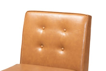 Load image into Gallery viewer, Baxton Studio Arvid Mid-Century Modern Tan Faux Leather Upholstered and Walnut Brown Finished Wood Dining Chair