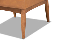 Load image into Gallery viewer, Baxton Studio Arvid Mid-Century Modern Tan Faux Leather Upholstered and Walnut Brown Finished Wood Dining Chair