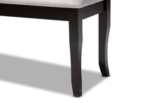 Load image into Gallery viewer, Baxton Studio Cornelie Modern and Contemporary Transitional Grey Fabric Upholstered and Dark Brown Finished Wood Dining Bench