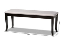 Load image into Gallery viewer, Baxton Studio Cornelie Modern and Contemporary Transitional Grey Fabric Upholstered and Dark Brown Finished Wood Dining Bench