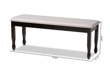 Load image into Gallery viewer, Baxton Studio Corey Modern and Contemporary Grey Fabric Upholstered and Dark Brown Finished Wood Dining Bench